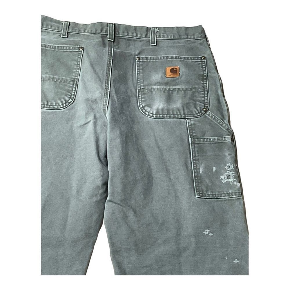 Carhartt Canvas Carpenter Distressed Cargo Pants Size W34/L32 - Picture 11 of 15